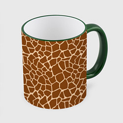 Кружка 3D Пятнистая шкура жирафа, цвет: 3D-зеленый кант