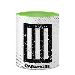 Кружка 3D Paramore с потертостями на светлом фоне, цвет: 3D-белый + светло-зеленый — фото 2