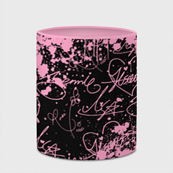 Кружка 3D Блэкпинк - автографы, цвет: 3D-белый + розовый — фото 2