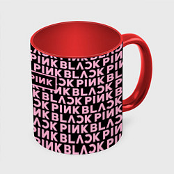 Кружка цветная Blackpink - pink text