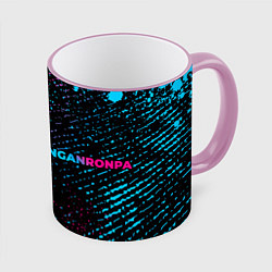 Кружка 3D Danganronpa - neon gradient: надпись и символ, цвет: 3D-розовый кант