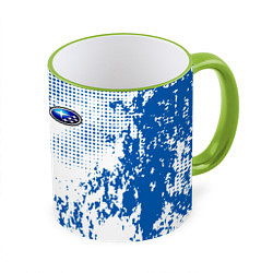 Кружка цветная Subaru blue logo