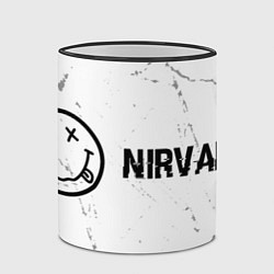 Кружка 3D Nirvana glitch на светлом фоне: надпись и символ, цвет: 3D-черный кант — фото 2