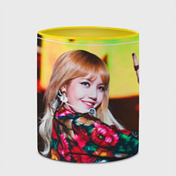 Кружка 3D Lisa Blackpink, цвет: 3D-белый + желтый — фото 2