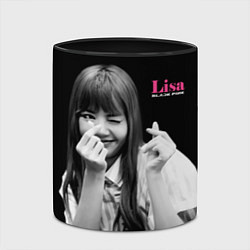 Кружка 3D Blackpink Lisa Sign of love, цвет: 3D-белый + черный — фото 2