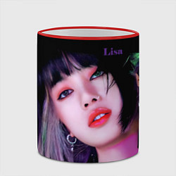 Кружка 3D Blackpink Lisa brunette, цвет: 3D-красный кант — фото 2