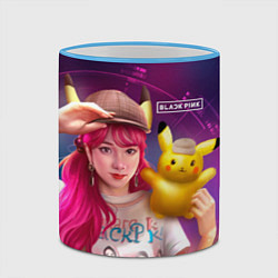 Кружка 3D Jisoo and Pikachu, цвет: 3D-небесно-голубой кант — фото 2