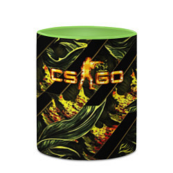 Кружка 3D CS GO fire logo, цвет: 3D-белый + светло-зеленый — фото 2