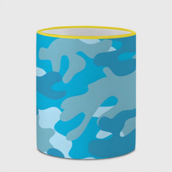 Кружка 3D Камуфляж военный синий, цвет: 3D-желтый кант — фото 2