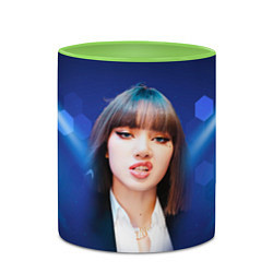 Кружка 3D Lisa Blackpink, цвет: 3D-белый + светло-зеленый — фото 2