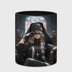 Кружка 3D Монашка 2b от нейросети, цвет: 3D-белый + черный — фото 2