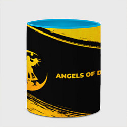 Кружка 3D Angels of Death - gold gradient: надпись и символ, цвет: 3D-белый + небесно-голубой — фото 2