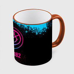 Кружка 3D Blink 182 - neon gradient, цвет: 3D-оранжевый кант