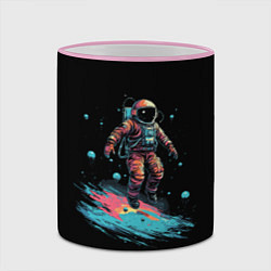 Кружка 3D Летящий космонавт, цвет: 3D-розовый кант — фото 2