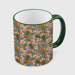 Кружка 3D Жёлтые трясогуски, цвет: 3D-зеленый кант