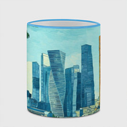 Кружка 3D Москва-сити Ван Гог, цвет: 3D-небесно-голубой кант — фото 2