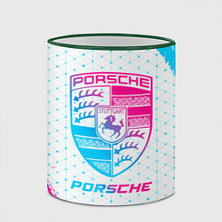 Кружка 3D Porsche neon gradient style, цвет: 3D-зеленый кант — фото 2