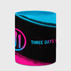 Кружка 3D Three Days Grace - neon gradient: надпись и символ, цвет: 3D-белый + небесно-голубой — фото 2