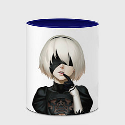 Кружка 3D Nier: Automata - 2B Кибергражданка, цвет: 3D-белый + синий — фото 2