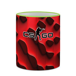 Кружка 3D CS GO black red abstract, цвет: 3D-светло-зеленый кант — фото 2