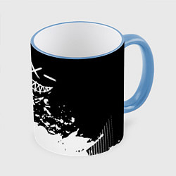 Кружка 3D Smile - black and white, цвет: 3D-небесно-голубой кант