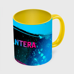 Кружка 3D Pantera - neon gradient: надпись и символ, цвет: 3D-белый + желтый