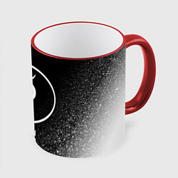 Кружка цветная Marilyn Manson glitch на темном фоне