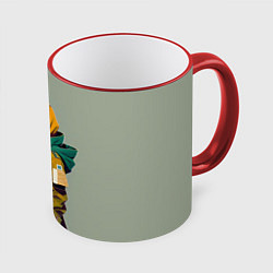 Кружка 3D Молодая лисичка - городской стиль, цвет: 3D-красный кант