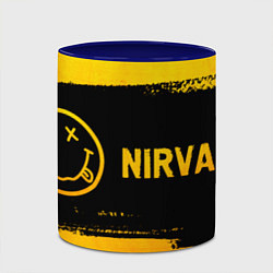 Кружка 3D Nirvana - gold gradient: надпись и символ, цвет: 3D-белый + синий — фото 2