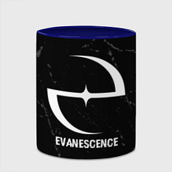 Кружка 3D Evanescence glitch на темном фоне, цвет: 3D-белый + синий — фото 2