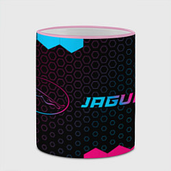 Кружка 3D Jaguar - neon gradient: надпись и символ, цвет: 3D-розовый кант — фото 2