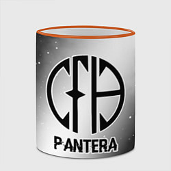 Кружка 3D Pantera glitch на светлом фоне, цвет: 3D-оранжевый кант — фото 2
