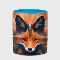 Кружка 3D Нарисованная огненная лиса, цвет: 3D-белый + небесно-голубой — фото 2