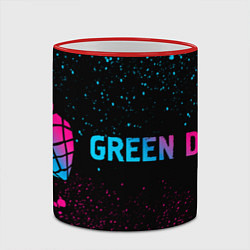 Кружка 3D Green Day - neon gradient: надпись и символ, цвет: 3D-красный кант — фото 2