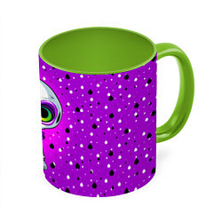 Кружка 3D Alien - purple color, цвет: 3D-белый + светло-зеленый