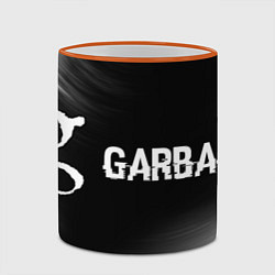 Кружка 3D Garbage glitch на темном фоне: надпись и символ, цвет: 3D-оранжевый кант — фото 2