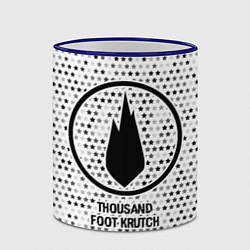 Кружка 3D Thousand Foot Krutch glitch на светлом фоне, цвет: 3D-синий кант — фото 2