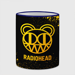Кружка 3D Radiohead - gold gradient, цвет: 3D-синий кант — фото 2