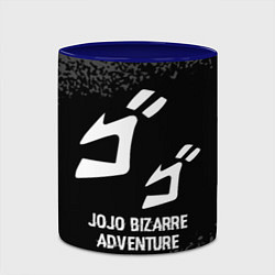 Кружка 3D JoJo Bizarre Adventure glitch на темном фоне, цвет: 3D-белый + синий — фото 2