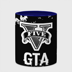 Кружка 3D GTA glitch на темном фоне, цвет: 3D-белый + синий — фото 2