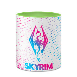 Кружка 3D Skyrim neon gradient style, цвет: 3D-белый + светло-зеленый — фото 2