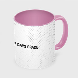 Кружка 3D Three Days Grace glitch на светлом фоне: надпись и, цвет: 3D-белый + розовый