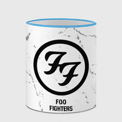 Кружка 3D Foo Fighters glitch на светлом фоне, цвет: 3D-небесно-голубой кант — фото 2