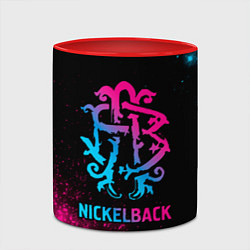 Кружка 3D Nickelback - neon gradient, цвет: 3D-белый + красный — фото 2