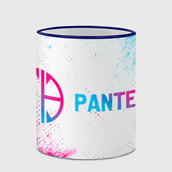 Кружка 3D Pantera neon gradient style: надпись и символ, цвет: 3D-синий кант — фото 2