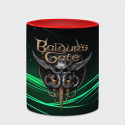Кружка 3D Baldurs Gate 3 dark green, цвет: 3D-белый + красный — фото 2