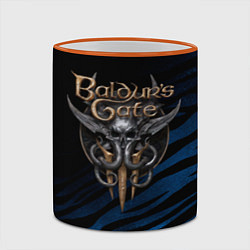 Кружка 3D Baldurs Gate 3 logo blue geometry, цвет: 3D-оранжевый кант — фото 2