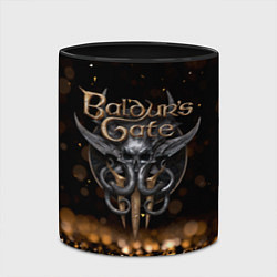 Кружка 3D Baldurs Gate 3 logo dark gold logo, цвет: 3D-белый + черный — фото 2