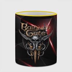 Кружка 3D Baldurs Gate 3 logo black red, цвет: 3D-желтый кант — фото 2