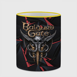 Кружка 3D Baldurs Gate 3 logo dark red, цвет: 3D-желтый кант — фото 2